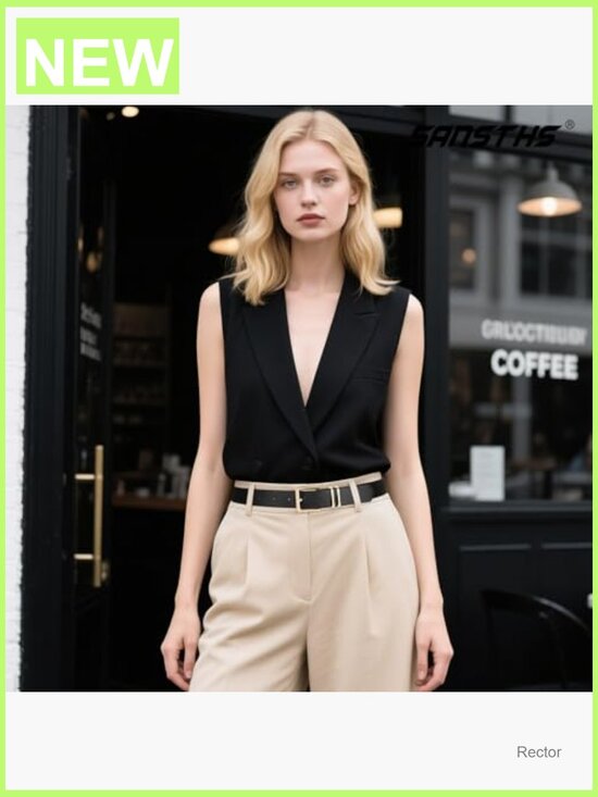3 Pack Faux Leather Belts for Women - Gold Square Buckle Waist Belt Set